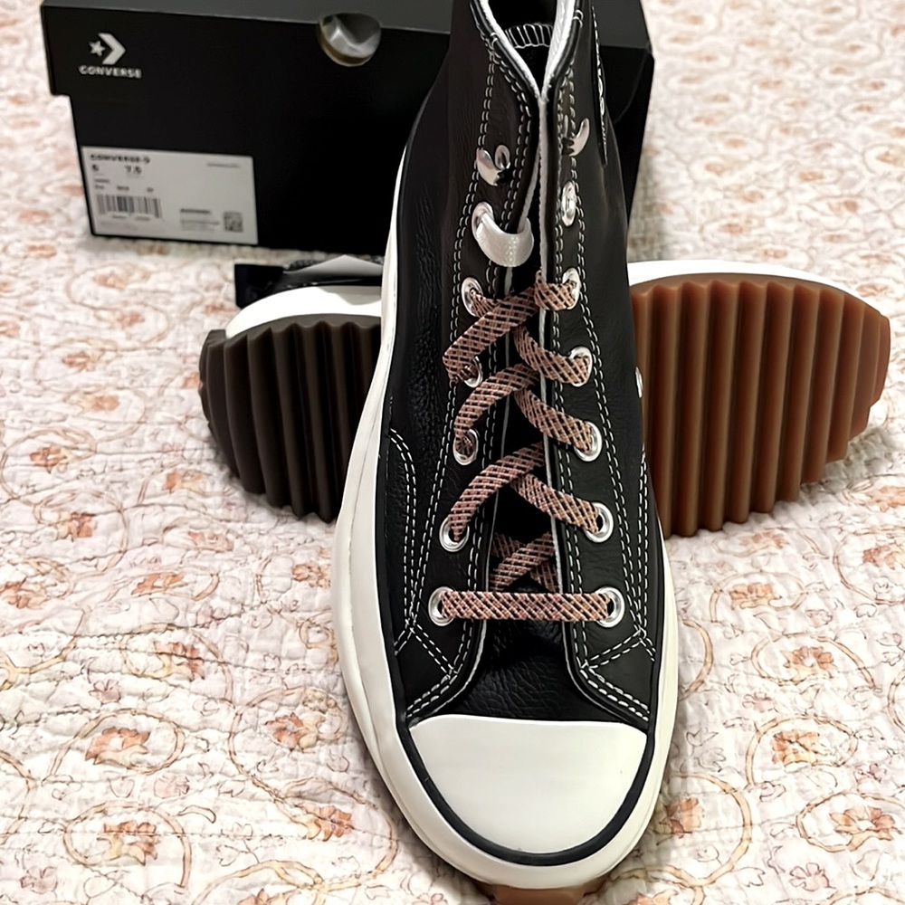 Converse Run Star Hike black leather hi-tops NEW IN BOX